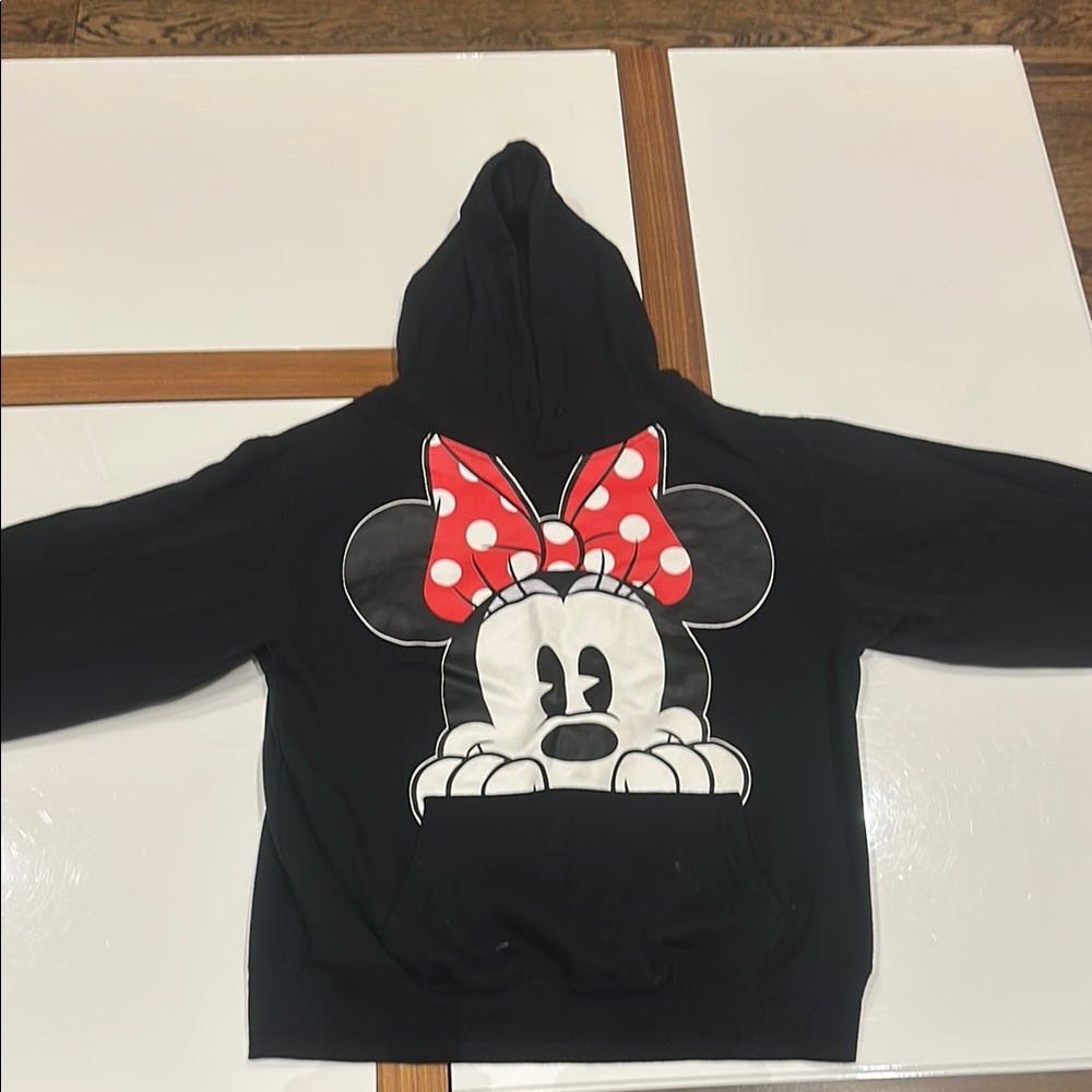Disney Black Hoodie with Minnie Mouse Design